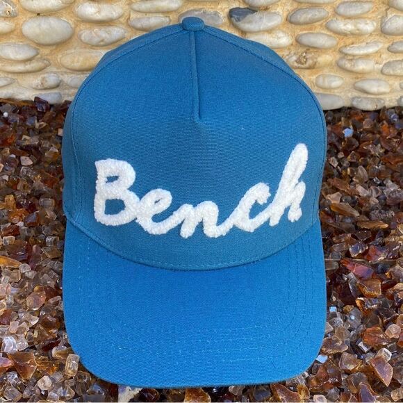 NWT New Bench Fetch Blue Baseball Cap with White Fuzzy Logo Adjustable Back OS - Picture 1 of 12